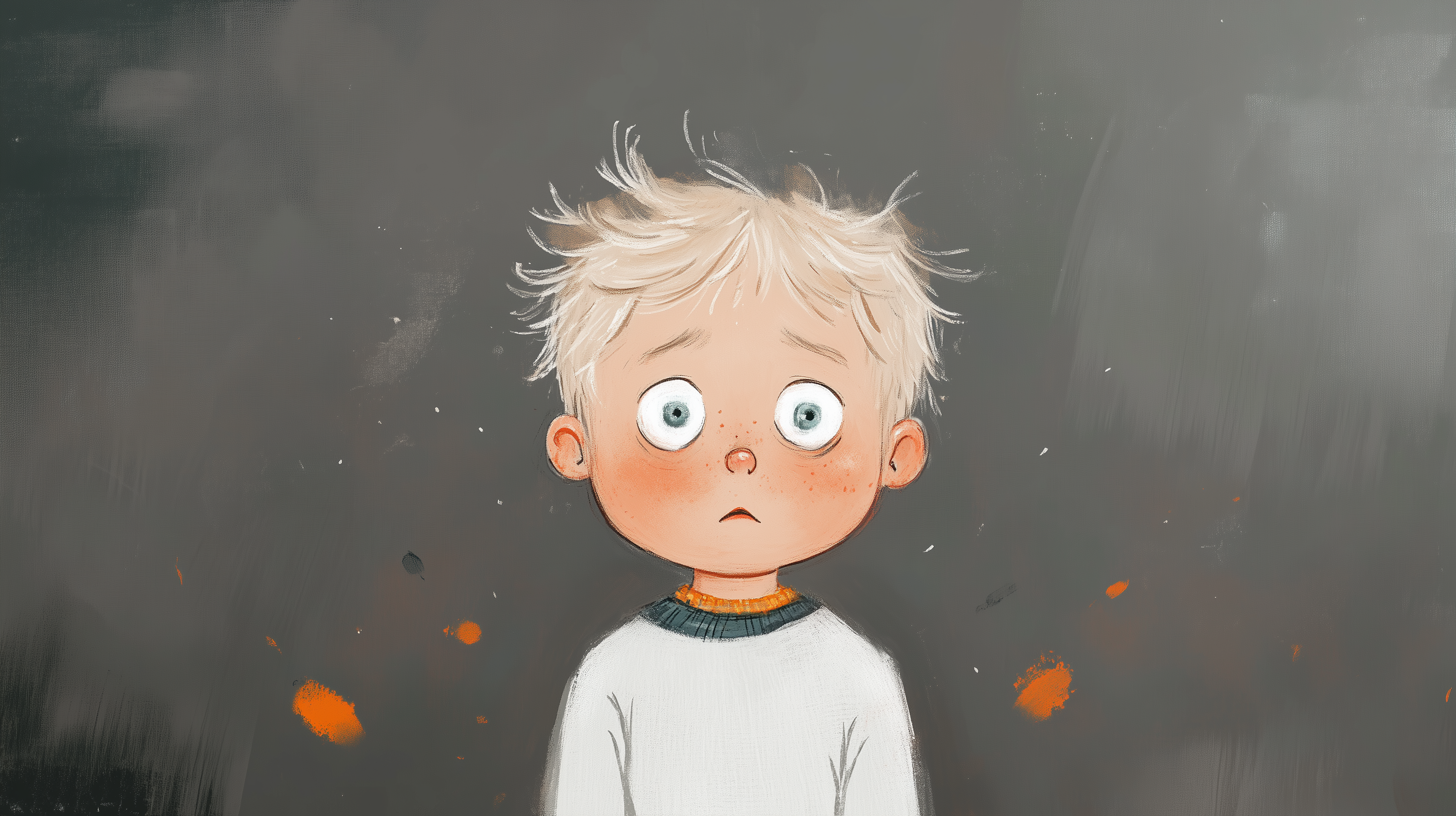 Ein erschrocken schauendes Kind.