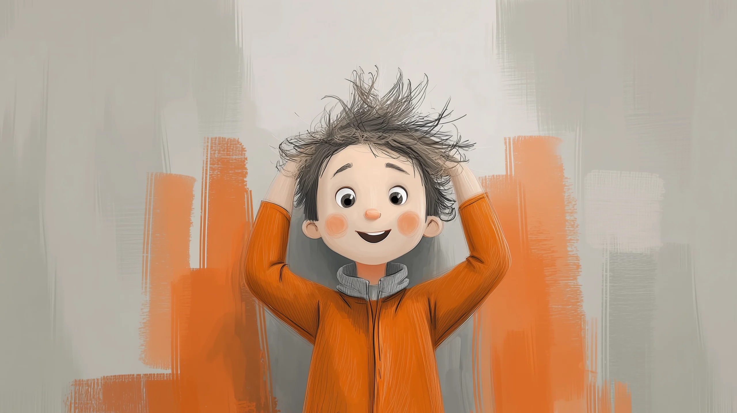 Ein Kind was sich die Haare rauft.