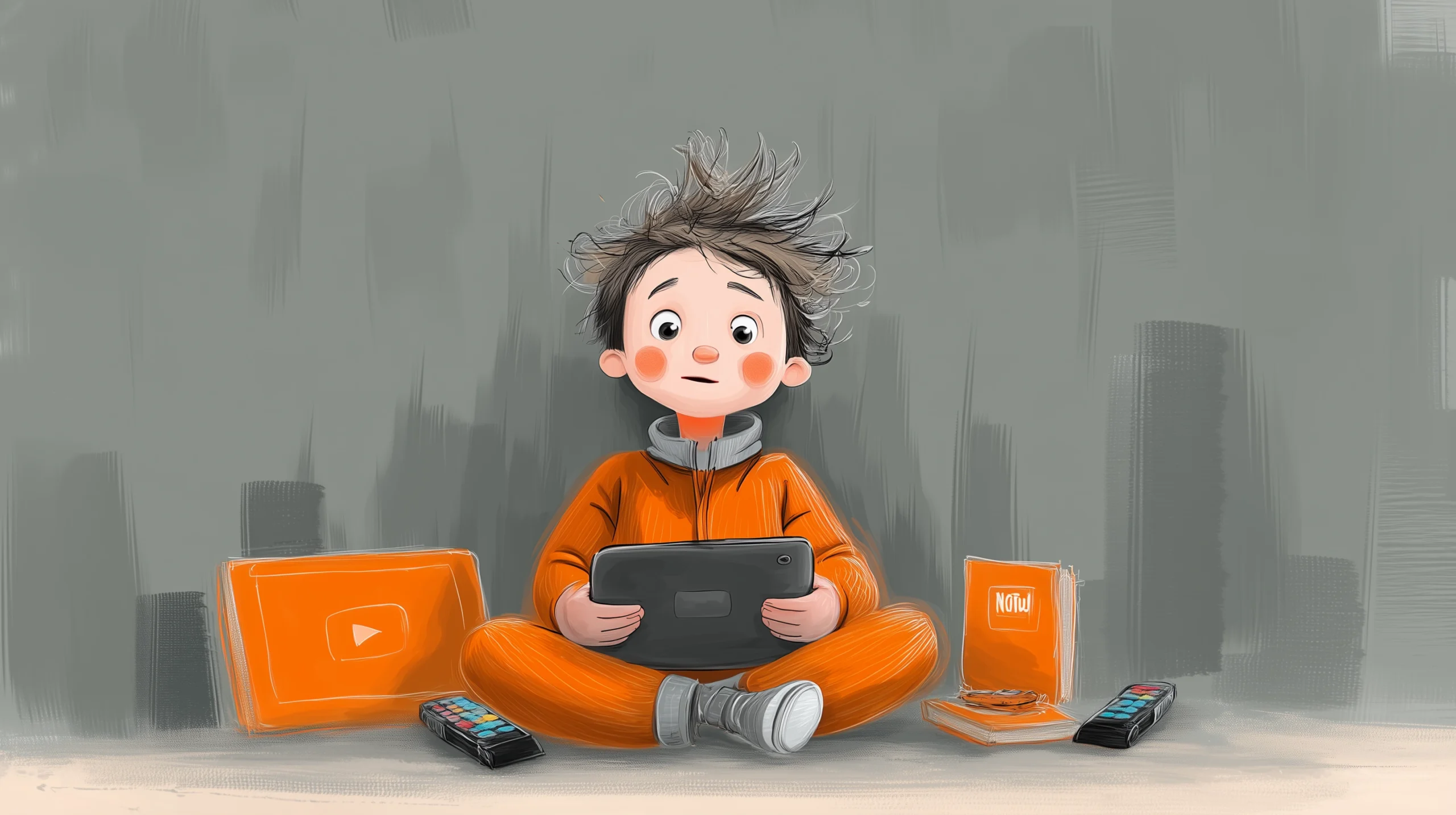 Ein Kind was in ein Tablet schaut.