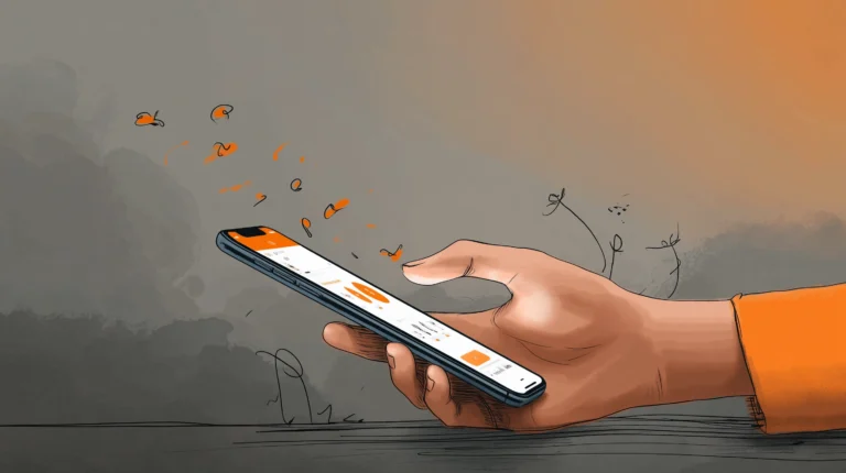 Eine Hand, die auf einem Smartphonebildschirm einen Termin vereinbart.