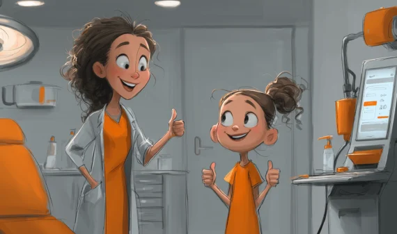 Eine Illustration, die die Durchführung einer Lungenfunktionsuntersuchung zeigt.