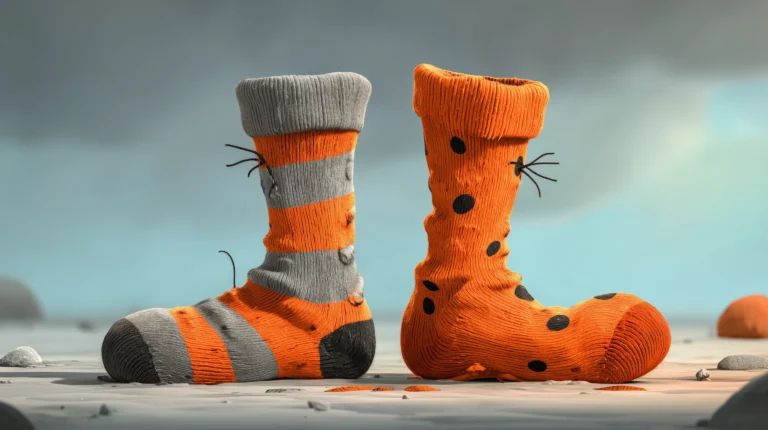 Zwei bunte Socken, die für den Down-Syndrom-Tag stehen